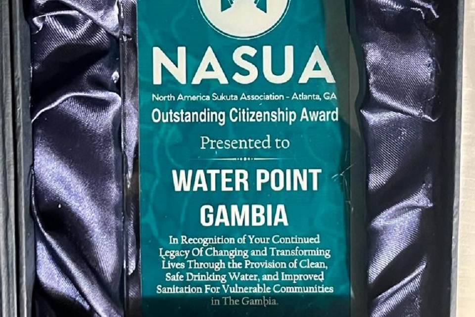 Water Point, Gambia Was Awarded the Prestigious Award for Continued Efforts in Creating Job Opportunities for Gambian Youths
